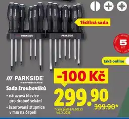 Lidl Parkside sada šroubováků nabídka