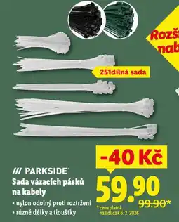 Lidl Parkside sada vázacích pásků na kabely nabídka
