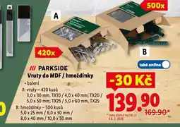 Lidl Parkside hmoždinky nabídka