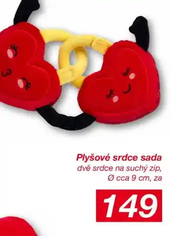 Plyšové srdce sada