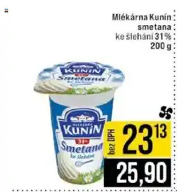 Jip Mlékárna Kunín smetana nabídka