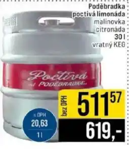 Jip Poděbradka poctivá limonáda nabídka