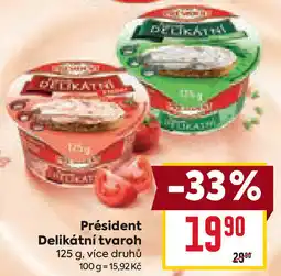 Billa Président Delikátní tvaroh nabídka