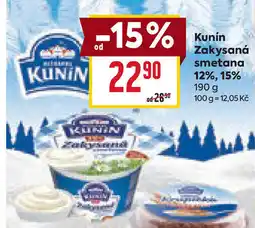 Billa Kunín Zakysaná smetana 12%, 15% nabídka