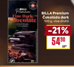 Billa Billa premium čokoláda dark nabídka