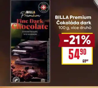 Billa Billa premium čokoláda dark nabídka