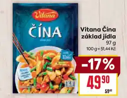 Billa Vitana Čína základ jídla nabídka