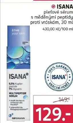 Rossmann Isana pleťové sérum s měděnými peptidy proti vráskám nabídka