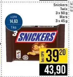 Jip Snickers Twix 3 x 50g Mars 3x 45g nabídka