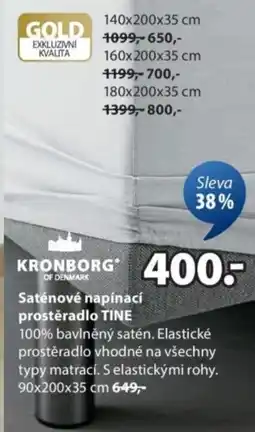 JYSK Saténové napínací prostěradlo TINE nabídka
