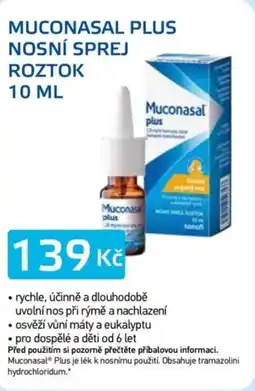 Lékárna AGEL Muconasal plus nosní sprej roztok nabídka