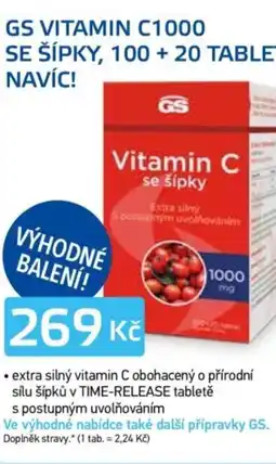 Lékárna AGEL Gs vitamin c1000 se šípky, 100 + 20 tablet navíc! nabídka