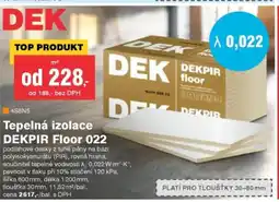DEK Tepelná izolace DEKPIR floor nabídka