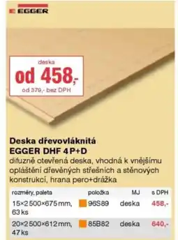 DEK Deska dřevovláknitá EGGER DHF 4P+D nabídka
