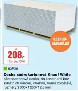 DEK Deska sádrokartonová Knauf White nabídka