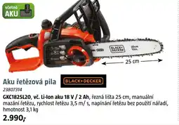 Bauhaus BLACK+DECKER Aku řetězová pila GKC1825L20, vč. Li-Ion aku 18 V / 2 Ah, nabídka