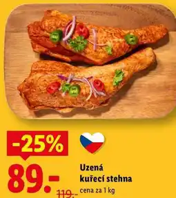 Lidl Uzená kuřecí stehna, cena za nabídka