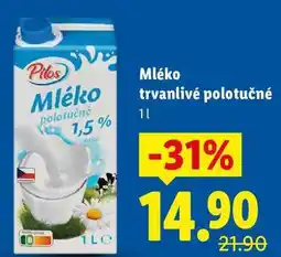 Lidl Mléko trvanlivé polotučné nabídka