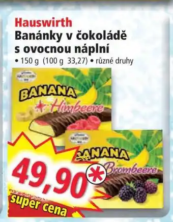 Norma Hauswirth Banánky v čokoládě s ovocnou náplní nabídka