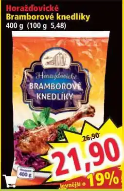 Norma HORAŽĎOVICKÉ Bramborové knedlíky nabídka
