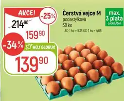 Globus Čerstvá vejce M podestýlková 30 ks nabídka