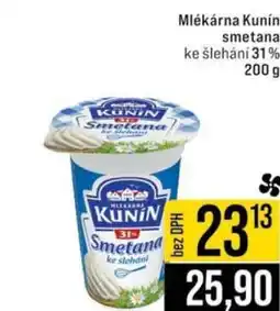 Jip Mlékárna Kunín Smetana ke šlehání 31% nabídka