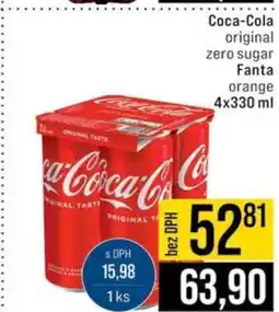 Jip Coca-Cola original zero sugar Fanta orange nabídka