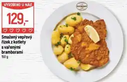 Globus Smažený vepřový řízek z kotlety s vařenými bramborami nabídka