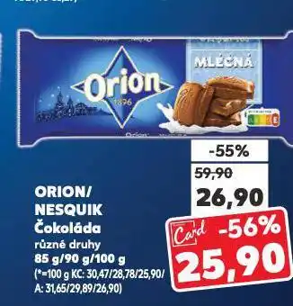 Kaufland Orion čokoláda nabídka
