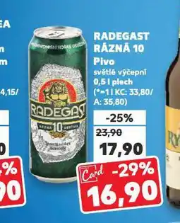 Kaufland Pivo radegast nabídka