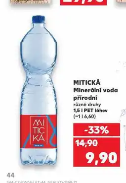 Kaufland Mitická minerální voda nabídka