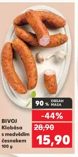 Kaufland BIVOJ Klobása s medvědím česnekem nabídka