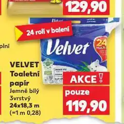 Kaufland Velvet toaletní papír nabídka