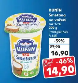 Kaufland KUNIN Smetana na vaření nabídka