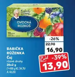 Kaufland BABIČKA RŮŽENKA Čaj nabídka