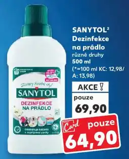 Kaufland SANYTOL Dezinfekce na prádlo nabídka