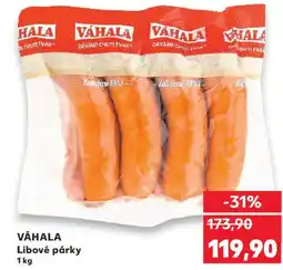 Kaufland VÁHALA Libové párky nabídka