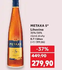 Kaufland METAXA 5* Lihovina 30%/38% nabídka