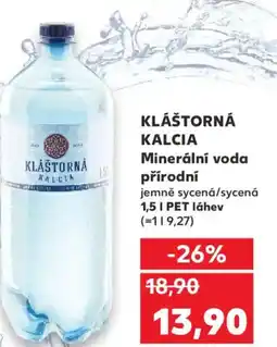 Kaufland KLÁŠTORNÁ KALCIA Minerální voda přírodní nabídka