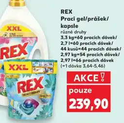 Kaufland REX Prací gel/prášek/ kapsle nabídka