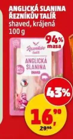 Penny Market Anglická slanina řezníkův talíř shaved, krájená nabídka