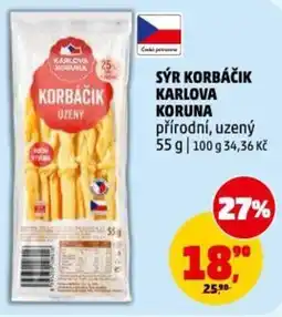Penny Market Sýr korbáčik karlova koruna přírodní, uzený nabídka