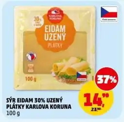 Penny Market Sýr eidam 30% uzený plátky karlova koruna nabídka