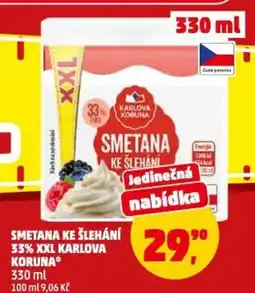 Penny Market Smetana ke šlehání 33% xxl karlova koruna nabídka