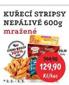 RABBIT řeznictví KUŘECÍ STRIPSY NEPÁLIVÉ 600g mražené nabídka