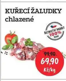 RABBIT řeznictví KUŘECÍ ŽALUDKY chlazené nabídka