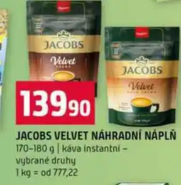 Terno JACOBS VELVET NÁHRADNÍ NÁPLŇ 170-180 g káva instantní vybrané druhy nabídka