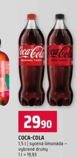 Terno COCA-COLA 1,5l sycená limonáda vybrané druhy nabídka