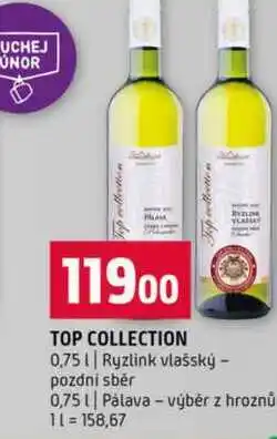 Terno TOP COLLECTION 0,75l Ryzlink vlašský pozdní sběr 0,75l Pálava výběr z hroznů nabídka