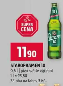 Terno STAROPRAMEN 10 0,5l pivo světlé výčepní nabídka